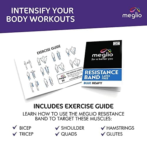 Meglio Resistance Band, 2m, Blue, Latex Free, With Exercise Guide — view 4
