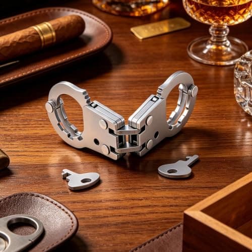 Toy Handcuffs for Grownups Stainless Steel Interactive Portable with Keys — view 3