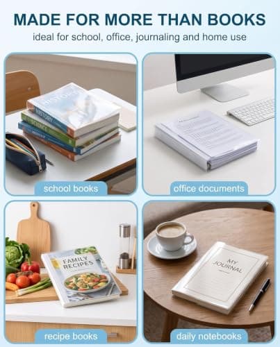 XUKZIMA A4 Clear Plastic Book Cover Protectors, 10-Pack Crystal Clear Sleeves Heavy-Duty PVC Reinforced Edges Shield Books & Docs from Spills & Wear Maintain Crisp Readability — view 2