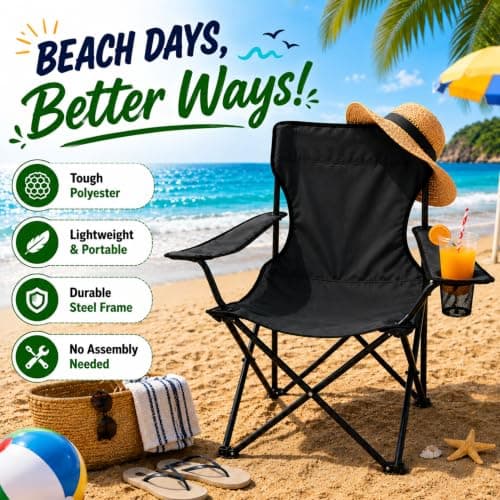 ALAYSTAR Folding Camping Chair Portable Outdoor Seat with Cup Holder — view 6