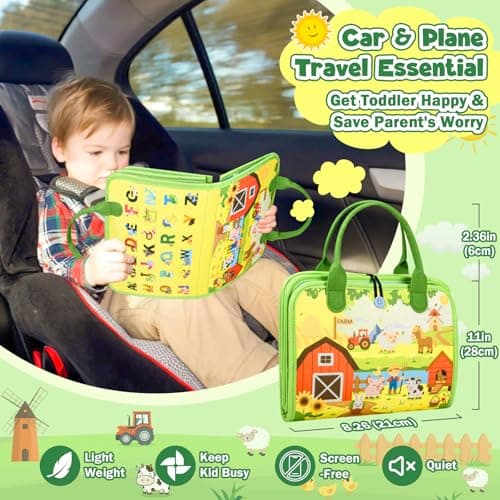 Busy Board Montessori Toys for Toddlers: Busy Book for 3-5 Year Old, Green — view 6