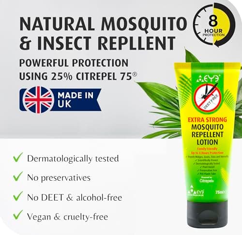 THEYE Mosquito Repellent Cream - Extra Strong/Tropical Strength - 100% Natural, Deet Free, No Preservatives - Safe Insect/Midge Repellent for Adults, Children & The Environment - 75ml — view 3