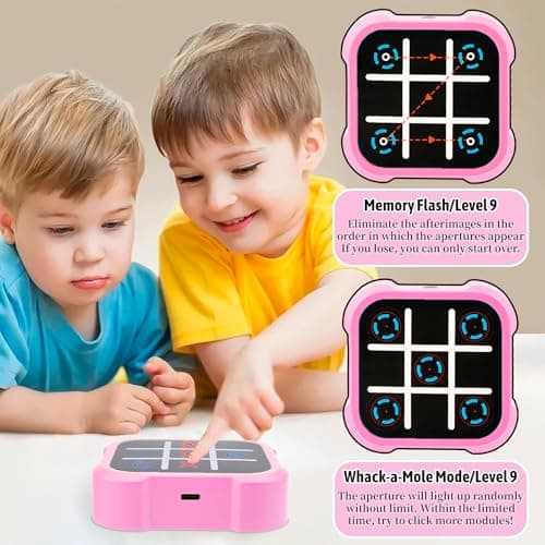 3-in-1 Electronic Tic Tac Toe Toy, Electronic Tic Tac Toe Bolt Game (Pink) — view 4
