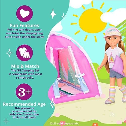 Glitter Girls 14-Inch Doll Accessories Camping Set, Tent and Bedding — view 4