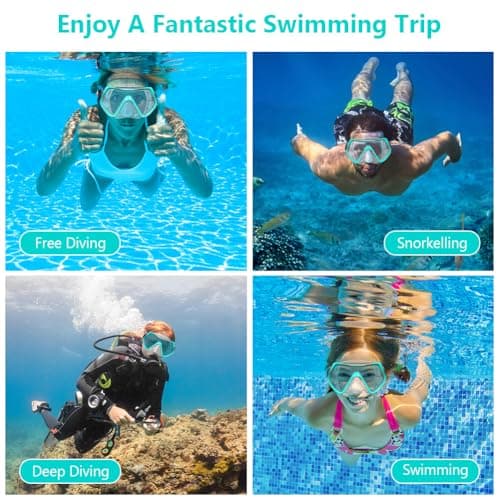 AOOSA Snorkel Mask, Men Women Tempered Glass Diving Mask — view 6