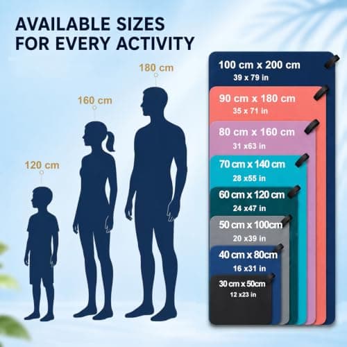 Microfibre Towel - 250 GSM Highly Absorbent Gym Towel & Travel Towel, 80*160cm Lightweight Quick Dry Towels for Adults, Soft Sports Towel for Swimming, Yoga, Camping, Hiking & Beach Sky Blue — view 4