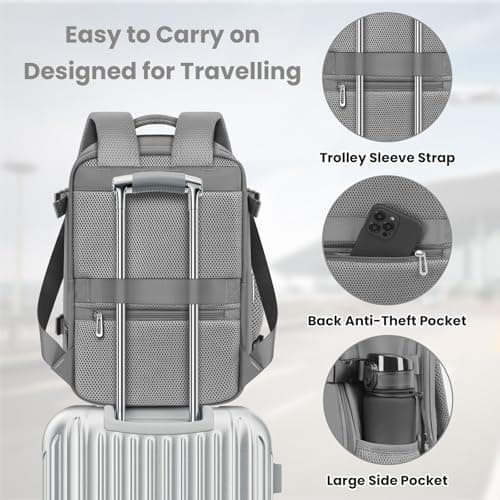 OTAHGK Cabin Bags 40×20×25 for Ryanair Underseat Carry-ons Travel Backpack Hand Luggage Bag Cabin Size 20L Flight Rucksack Casual Daypack School Office Backpack Fit 14 Inch Laptop-Grey — view 5