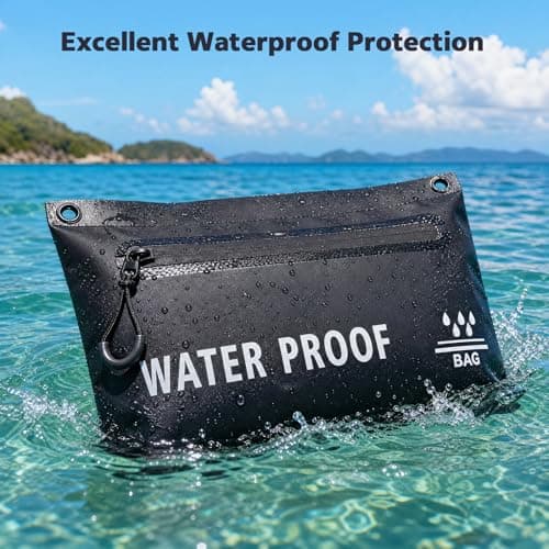 Zocipro Waterproof Bag for Swimming, Waterproof Pouch Bag with Waterproof Phone Pouch Case, 32x20x13 cm Waterproof Dry Bag, Water Tight Bag for Valuables,Surfing,Kayaking,Boating,Beach Camping, Black — view 5