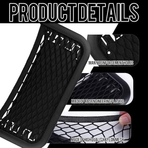 Storage Nets for Campervans, 2 Pcs Universal Car Mesh Storage Organizer Pocket Net with Plastic Frame Seat Back Pockets for Motorhome, Truck, Boat (26 x 12 cm) — view 3