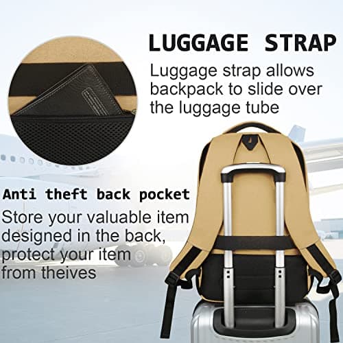 marcello 18 Inch Laptop Backpack for Men, Water Resistant Travel Rucksack — view 6