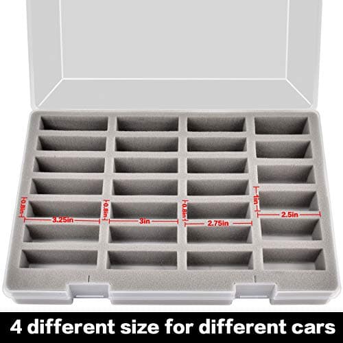 Fullcase Case Compatible with Hot Wheels Cars Gift Pack. Toy Cars Organizer Storage Container Holds Up to 27 Car. Display Carrying Holder with 4 Size of Slots (Box Only) — view 3