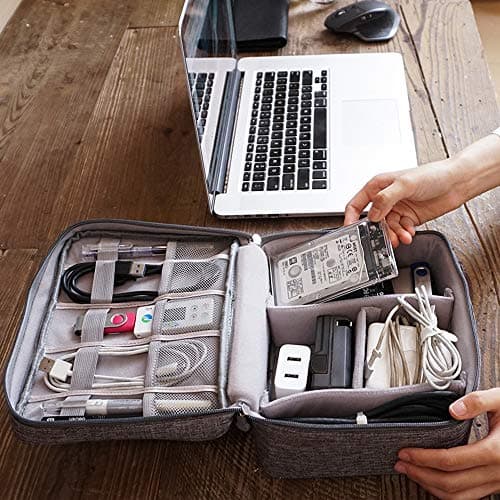 Kaxich Electronics Accessories Bag Travel Gadget Bags Portable Cable Organizer Case Waterproof Universal for Adapters Memory Cards, USB Cables — view 6