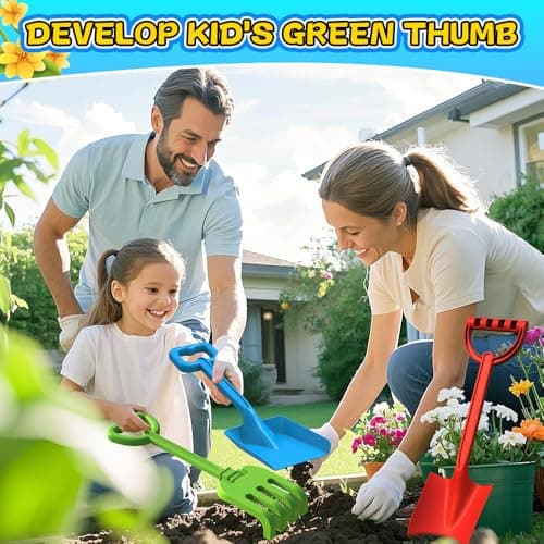 Jumbo Beach Shovels Spade Toys Set for Kids, 16" Long Sturdy Handle ABS Plastic Sand Scoop, 3 Pack Planting Summer Winter Gift for Mud Sand Snow Digging, Backyard Gardening Tool Accessories — view 5