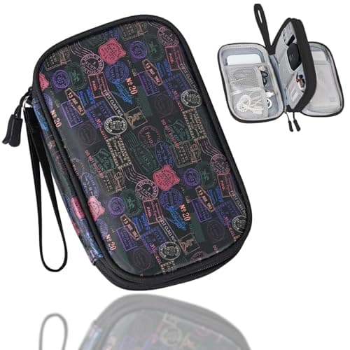 COSHAYSOO Unique Useful Travel Birthday Gifts for Women Travelers, Electronics Cord Cable Organizer Bag Case Tech Pouch Traveling Vacation Cruise Airplane Gadgets Essentials Organization, Vintage