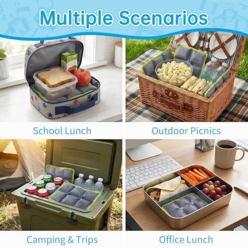 Mini Ice Packs, 4 Pcs of 6-Cell Reusable Small Ice Pack for Lunch Boxes — view 5