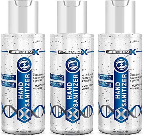 Antibacterial Hand Gel 100ml x3 - Medical Grade Hand Sanitiser with Vitamin E - Quick Dry Travel Pocket Size Hand Rub for Sensitive Skin