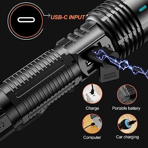 Relybo Torches Led Super Bright Rechargeable 1000000 Lumens 30W XHM88 Chip — view 5