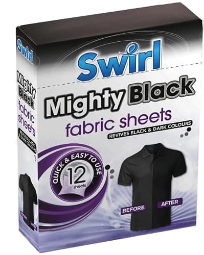 Swirl Black Fabric Sheets for Dark Cloth - Restoring Colors, Travel Wash Compatible, Revive Cloth Colour Run Protection, 3 Pack + Cheeroo Magnet — view 4