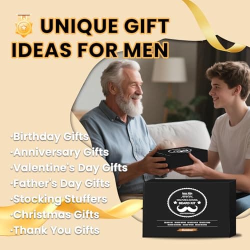 Beard Grooming Kit for Men Care, Christmas Stocking Fillers for Men Him Dad — view 2