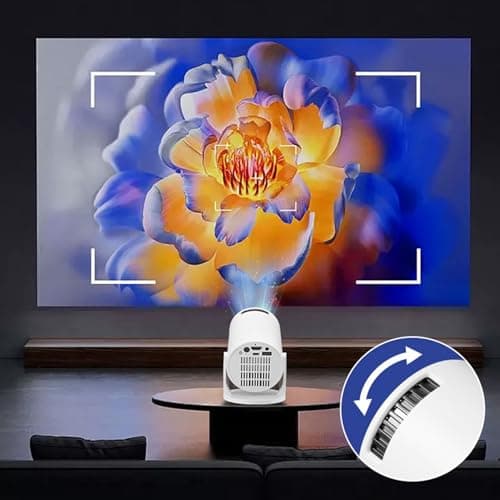 Mini Projector with 2.4G, 1080P Support Portable Projector, 180° Rotatable 90'' Screen Movie Projector Auto Keystone Compatible for Laptop, PC, Smartphone — view 2