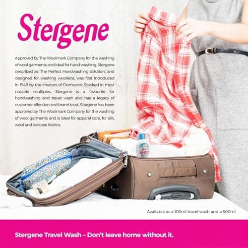 Stergene Care Travel Wash for Handwash Delicates - Laundry Detergent Liquid for Clothes 2 Pack + Cheeroo Magnet — view 3
