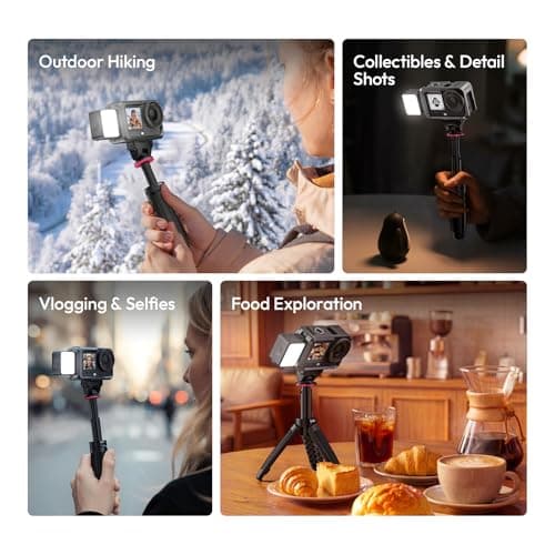 ULANZI LM24 Vlogging Light for DJI Osmo Nano/Osmo Action 6, Waterproof Magnetic Mini LED Action Camera Video Light Accessories, Quick Release Photography LED Fill Light for Vlog Selfie Video Recording — view 4