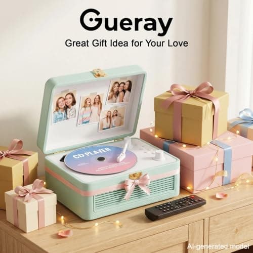 Gueray Portable Leather CD Player Bluetooth with Speakers 3600mAh Battery — view 6