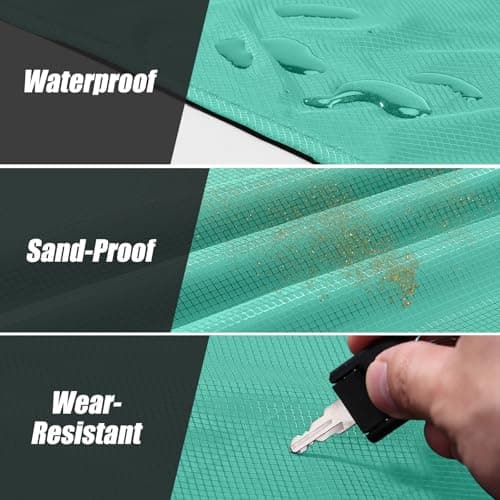 Odoland Outdoor Pocket Travel Blanket Beach Mat - Waterproof Sand Proof Beach Blanket, Picnic Mat - Multi Colour and Sizes - Portable Lightweight for Camping, Picnic AppleGreen S — view 3