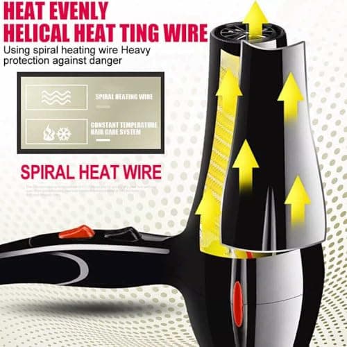Blow Dryer, Professional Hairdryer with Comb for Women Men - Portable Hairdryer Kit with Diffuser 2 Speed 3 Heat Setting Concentrator Comb for Home Travel Hotel Commercial Use — view 3