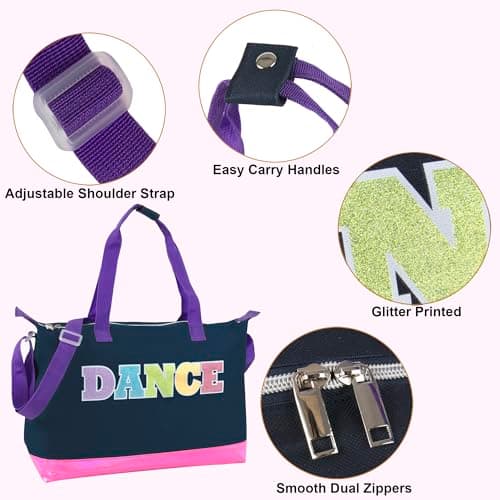 Garment Dance Shoulder Bags for Girls, Teen Dancers, Costumes, Boys | Holographic Glitter Dance Bag for Kids, Dance Rainbow, Every Day — view 2