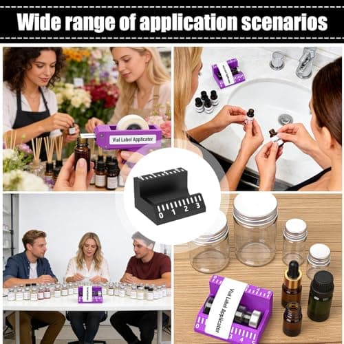 Vial Label Applicator - 3ml 10ml Precise Reusable Tool, Bottle Sticker Aligner | Accurate Small Container Label Positioning Device Cosmetic Jar Oil Container Craft Storage Organization System For — view 5