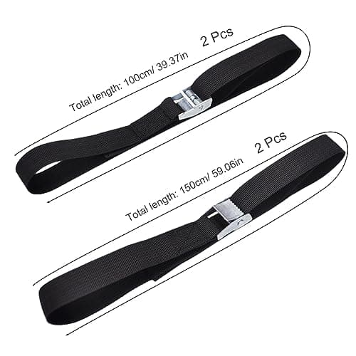 2PCS Cam Buckle Lashing Straps, 2CMX1M, 2CMX1.5M Metal Cam Buckle Tie Down Straps Fastening Straps Ratchet Tensioning Belts Roof Rack Straps for Luggage Motorcycle Bicycles Packing — view 2