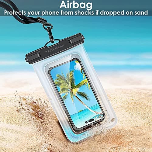 TECHGEAR Waterproof Phone Pouch, IPX8 Floating Case for Swimming, Waterproof Phone Bag with Lanyard Compatible for iPhone 17 16e 16 15 14 13, Samsung Galaxy S25 S24 S23 S22+ S21 Ultra A17 A16 A36 A55 — view 6