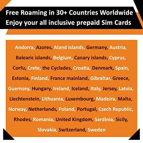 Orange Holiday Europe Prepaid SIM Card Combo Deal 12GB Internet Data in 5G/4G/LTE (Data tethering Allowed)+30min & 200 Texts from Europe to Any Country Worldwide+1 Sim Card Holder+1 Pin — view 4