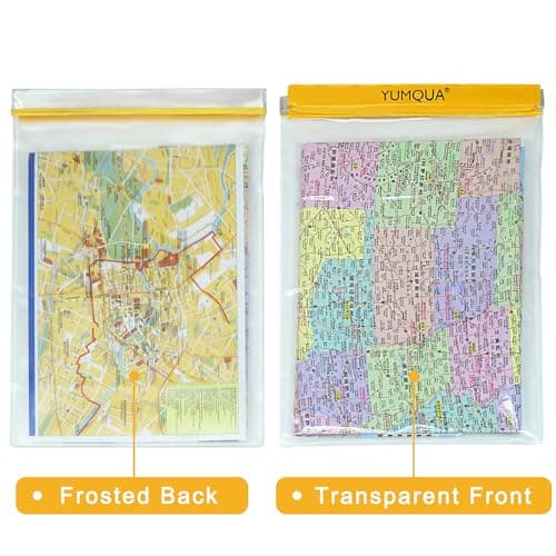 YUMQUA Clear Waterproof Bags Large Size 3 Pack Set, Watertight Pouch Holder for Document Map Camera Mobile Phone Tablet, fits Kayaking Boating Hiking Beach Water Sports, Yellow — view 4