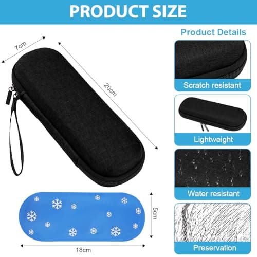 Fefod Insulin Cooler Travel Case, Medicine Cooler for Travel Insulin Case with 2 Ice Pack, Diabetic Supplies Insulin Pen Case, Diabetic Small Storage Travel Pack, Portable Insulin Travel Case — view 2