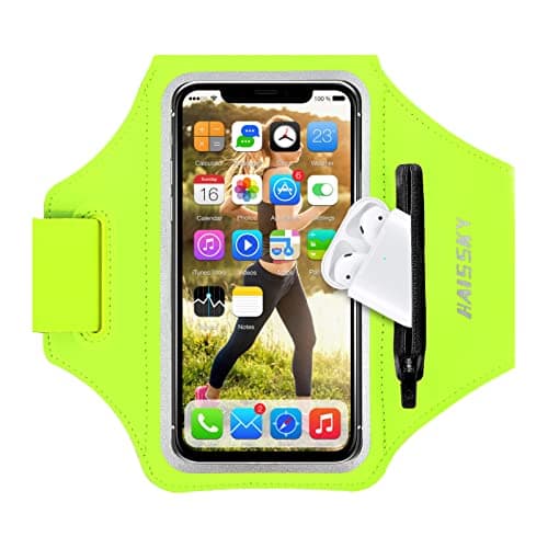 HAISSKY Running Armband with Earbud Pocket,Sweatproof Phone Armband 6.9"