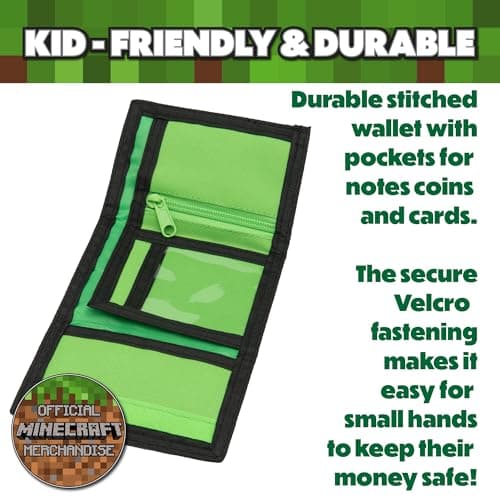 Minecraft Boys Wallet with Card Slots & Zip Coin Pocket — view 3
