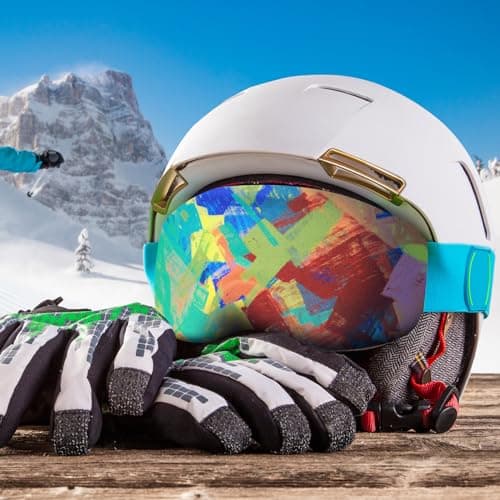 Civaner 4 Pieces Ski Snowboard Goggle Cover Sleeve Goggle Cover Microfiber Protective Lens Scratch Dust Protection for Travel(Light,Cool Style) — view 5
