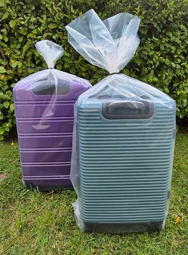 SUITCASE STORAGE BAGS X 2 - EXTRA LARGE CLEAR PLASTIC - 36" x 48" (92cm x 122cm) HEAVY DUTY 500 GAUGE with re-useable CABLE TIES — view 5