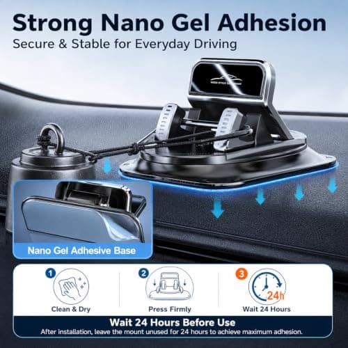 Car Phone Mount for Dashboard, 360 Degree Rotation Phone Holder for Cars — view 5