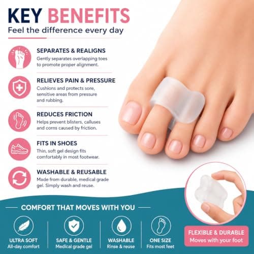 Devam DEV Silicone Gel Two Hole Toe Separator 2PCS for Men & Women — view 6