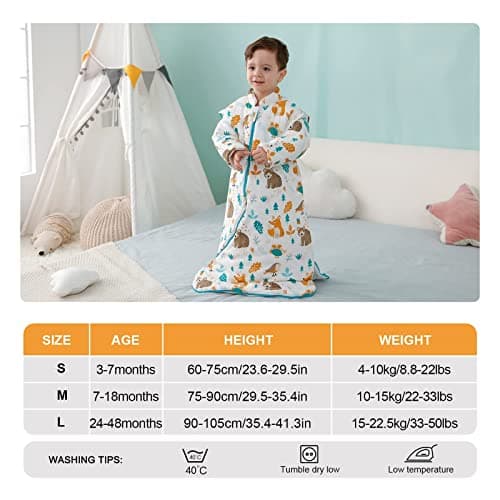 MIKAFEN 3.5 Tog Long Sleeve Baby Sleeping Bag,Winter Sleep Sack,0-4 Years — view 3