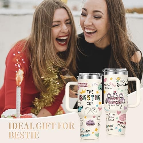 SteadStyle Best Friend Birthday Gifts for Women Water Bottle with Straw Lid — view 2