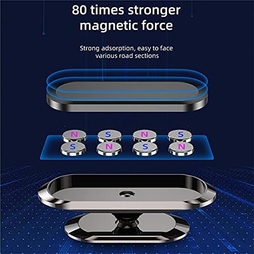 TUKEFEV Car Phone Holder 2 Pack Mount Multi-Functional 360°Rotating Car Mount Holder Magnetic Adsorption Phone Car Mount Cell Holder Fit All Smartphone — view 2