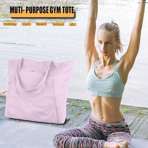 Cwokarb Women's Yoga Mat Bag Canvas Tote for, Yoga Bags and Carriers Fits All Your Stuff, Pilates, Travel Office Beach Workout, Standard Size — view 5