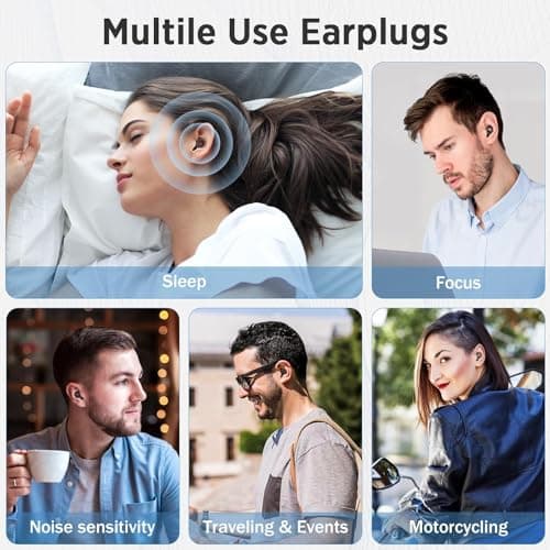 Ear Plugs for Sleep – Super Soft, Reusable Hearing Protection in Flexible Silicone for Noise Reduction & Flights - 8 Ear Tips in XS/S/M/L -Black.Hearing Protection Ear Plugs Noise Cancelling 30dB — view 6