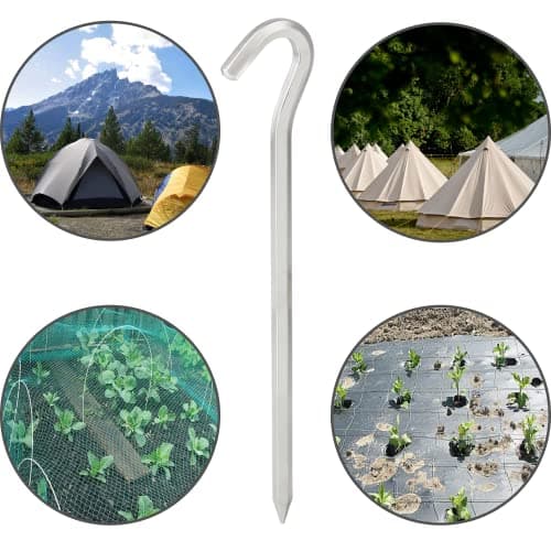 Olicky Tent Pegs Metal Heavy Duty Tent Hooks Aluminum Alloy Camping Hard Ground Pegs for Football Net Tarpaulin and Outdoor - 8Pcs — view 5