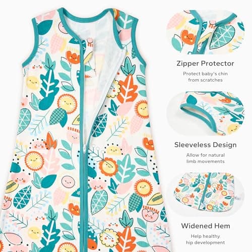 ZIGJOY 0.5 Tog Baby Sleeping Bag 6-12 Months 100% Cotton Summer Sleep Sack — view 3