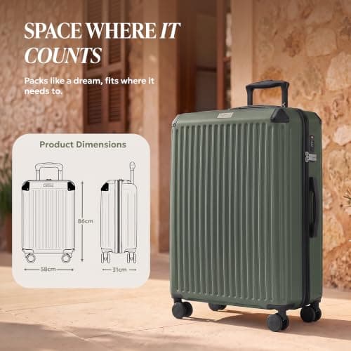 LUGG Sky Rover 32 Inch Suitcase Hard Shell Luggage, Strong & Lightweight with Secure TSA Lock, Smooth 360° Wheels, Internal Pockets, Airline Approved (86x58x31cm) – 5 Year Warranty — view 4
